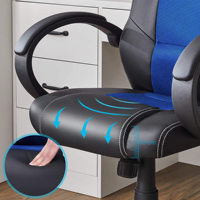 Fauteuil de bureau Guanfu moderne en cuir, dossier haut, réglable en hauteur, respirant, garantie 1 an, modèle AM008
