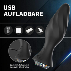 anal plug flashing Booty Sparks Red Heart Gem Glass Anal Plug - Large