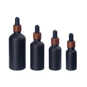 Essential oil bottle matte black 10 ml dropper bottle glass empty 5ml 30ml 100ml essential oil bottle with dropper