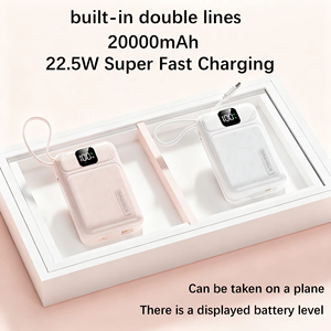 Mini Banco <span class=keywords><strong>de</strong></span> Energía Ultrafino <span class=keywords><strong>de</strong></span> 20000mAh con Cable Tipo-C Integrado, Pantalla Digital, Carga Rápida PD <span class=keywords><strong>de</strong></span> 22.5W, Cargador Portátil para Teléfono Móvil - Product Image 4