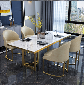 ชุดโต๊ะและเก้าอี้หินอ่อนอิตาลีขนาดเล็กเรียบง่ายโต๊ะรับประทานอาหารทรงสี่เหลี่ยมสำหรับบ้านอพาร์ทเมนต์ - Product Image 1