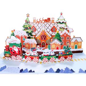 Pop up Christmas Cards 6x8 Inch 3D Greeting Cards Holiday Festival <b>Paper</b> Cards with <b>Gloss</b> Lamination Digital Printing 4-color - Product Image 3