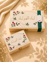 Maßgefertigte Süße Geschenkbox-Verpackung Luxuriöse Samt-Blumen-Stickerei Schokoladenbox Stoff-Holz Ätherisches Öl Parfüm Geschenkbox