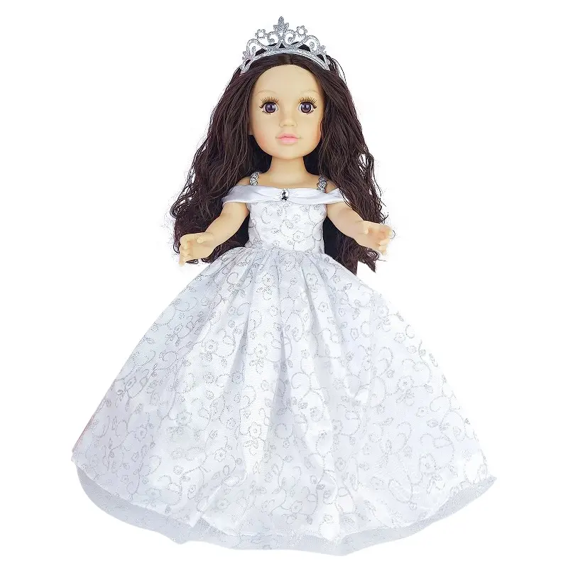 Bambole in vinile di vendita calda bambola in pelle bianca da 18 pollici giocattoli realistici bambole americane per regalo per ragazze
