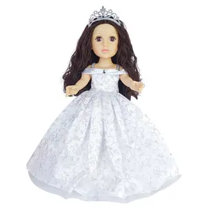 Diskon besar boneka vinil 18 inci kulit putih boneka manusia hidup mainan Amerika boneka bayi untuk hadiah anak perempuan