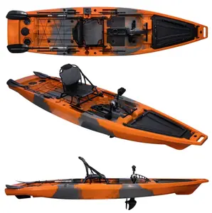 2024 New Arrival 12.5FT HDPE Pedal Drive Kayak Fishing Kayak With Paddle Holder Deck Mount