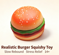 Hamburger géant réaliste en TPR de 19,5 cm, 550 g, jouet anti-stress amusant à presser, ultra-doux, à récupération lente, en forme de nourriture
