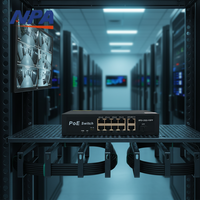 Commutateur PoE AI 11 ports 10/100 Mbps 2 Gigabit Uplink 1 SFP 6KV Protection contre la foudre Extension 250m 4 8 BT60W Caméra IP CCTV LAN Empilable