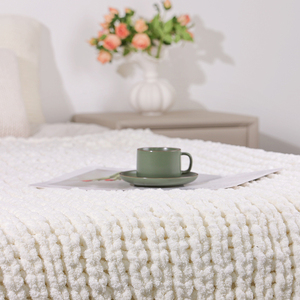 Manta de punto grueso al por mayor de fábrica, manta hecha a mano, manta de sofá personalizada para decoración del hogar - Product Image 6