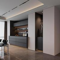 Buffet de luxe moderne laqué mat pour salle à manger avec charnières à fermeture amortie