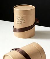 Tube en papier kraft pour l'emballage d'accessoires vestimentaires, boîte cylindrique en carton brun pour vêtements, t-shirts, chaussettes
