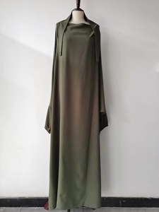 Custom Natural <strong>Abaya</strong> Full Length Solid Color Muslim <strong>Abaya</strong> - Product Image 2