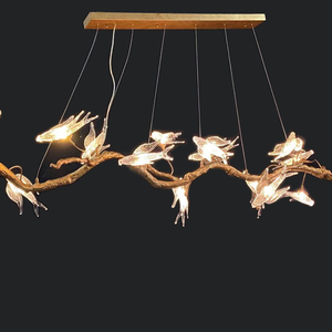 Đèn Trần Hình Chim Lấp Lánh Bằng Nhôm Đèn Chùm Thủy Tinh Thổi Bằng Tay Cho Phòng Khách Đèn <span class=keywords><strong>Led</strong></span> Treo Hình Chim Én Thủy Tinh Để Trang Trí - Product Image 1