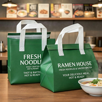 Sac isotherme personnalisé pour le déjeuner, imperméable, en non-tissé, avec doublure en aluminium, pour la livraison de repas à emporter