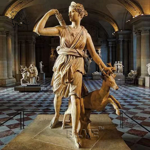Scultura BLVE personalizzata da esterno per giardino, in pietra naturale, statua antica di donna a grandezza naturale, statua di marmo di donna sdraiata - Product Image 3