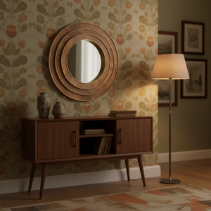 Miroir mural rond personnalisé en laiton antique, artisanat métallique, miroir mural artistique, miroir mural monté, accessoires pour la maison - Product Image 3