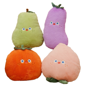 Jacques dibujos animados fruta expresión naranja melocotón almohada fragante juguete de peluche lavado técnica berenjena simulación muñeca edredón - Product Image 1