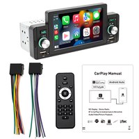 Nuevo 5 "HD pantalla 1Din coche Mp5 reproductor Android Auto + Carplay coche estéreo Radio RCA Audio FM BT 5,1 marcha atrás ayuda espejo enlace