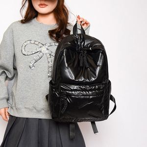 New Arrival Soft Down Quilted Travel <b>Backpack</b> Puffy Fashion School Bag Custom Student <b>Backpack</b> - Product Image 3