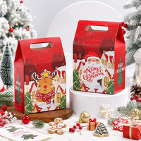 Caja de Regalo Navideña Estética de Tendencia 2026, Empaque de Dulces de Cartón Sostenible, Caja Portátil con Asa, Impresión Personalizada, Venta al Por Mayor