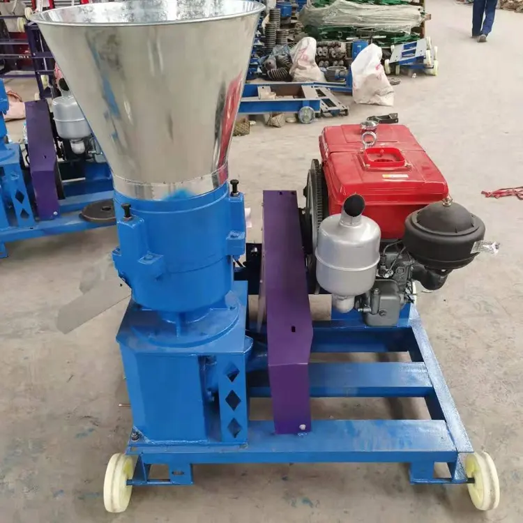 चीन निर्माता पशु फ़ीड खाद्य गोली बनाने की मशीन डीजल इंजन गोली मिल