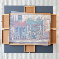 Table de puzzle en bois à 6 tiroirs, rotative, portable, avec plateau de rangement pour puzzles, anti-salissure, avec tiroirs de classification