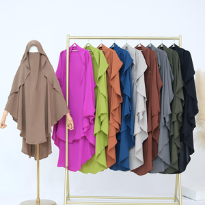 Vente <span class=keywords><strong>en</strong></span> gros de niqab hijab de haute qualité pour femmes musulmanes modestes, hijab à nouer sur la tête, hijab de prière long, jilbab hijab, crêpe jazz khimar - Product Image 3
