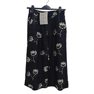 <span class=keywords><strong>Pantaloni</strong></span> Larghi da <span class=keywords><strong>Donna</strong></span> <span class=keywords><strong>con</strong></span> Stampa Floreale Nera, Vita Elastica, Stile Boho, Casual Estivi - Product Image 2
