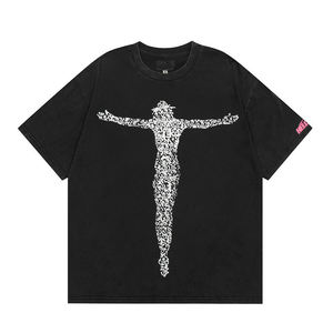 Camiseta Oversize de Algodón de 280 g/m² para Hombre, Estilo Vintage Lavado, Estampado Puff, Streetwear, Corte Holgado, Lisa - Product Image 5