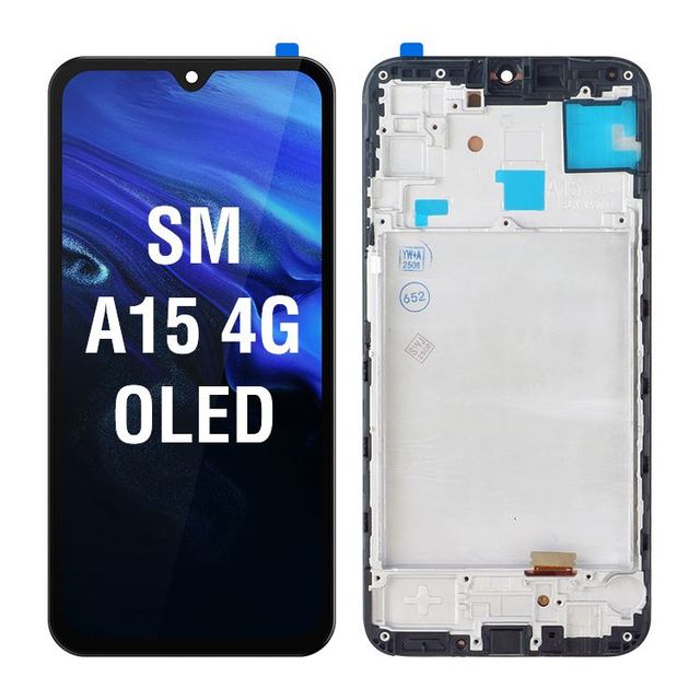For A15 4G OLED 6.1" Big Size LCD Screen with Frame Display Phone Part Replacement Tool 1 Year Warranty In-cell