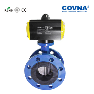 Válvula de Mariposa Neumática COVNA de Acero Inoxidable de 3 Pulgadas con Asiento de PTFE y Doble Brida - Product Image 3