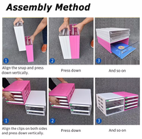 Organisateur de stockage de bureau assemblé avec tiroirs de rangement A4 Boîte à documents de bureau dans des classeurs en papier en plastique