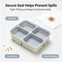 Conteneur alimentaire en silicone sans BPA, réutilisable, multi-compartiments, haute capacité, pour le travail et les voyages, nouvelle conception OEM&ODM