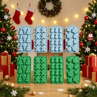 4 styles de moules en silicone de Noël pour la fabrication de chocolats, bonbons, fleurs, moules en silicone de Noël, moules à sucre, outils de pâtisserie