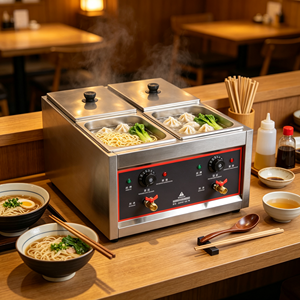 เครื่องทำบะหมี่แบบถังคู่เชิงพาณิชย์ สแตนเลส ใช้ไฟฟ้า 4KW 220-240V สำหรับร้านอาหารและร้านขายขนม - Product Image 5