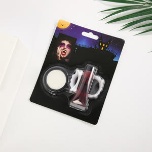 Kit Gigi Palsu Vampir, Darah Palsu, Cat Wajah Putih untuk Hari Semua Orang Kudus dan Hallowmas - Product Image 4