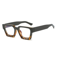 Lunettes à monture carrée et épaisse, verres ins à la mode européenne et américaine, rétro tendance, anti-lumière bleue, miroir plat, 2023