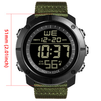 NORTH EDGE hommes montres numériques heure mondiale alarme Sport chronomètre pour homme étanche 50M montre-bracelet 2022