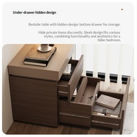 Table de chevet minimaliste italienne en bois massif à 4 tiroirs, avec compartiment dissimulé, armoire de rangement de luxe pour chambre à coucher, directement de l'usine