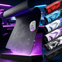 Tapis de souris gaming XXL, design artistique liquide, grand format premium, bords cousus, durable, haut de gamme, base en caoutchouc antidérapante, en stock