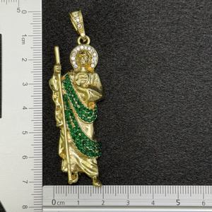 Grosir liontin tembaga pria 14k berlapis emas agama klasik zirkon St. Jude liontin Meksiko penjualan laris Believer - Product Image 4