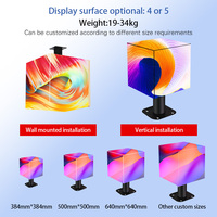 Pantalla LED Cúbica 3D de 360 Grados a Todo Color, Video Wall LED Creativo, Señalización Digital Publicitaria, Personalizable de 4/5/6 Lados