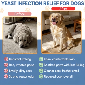 Alivio Natural para Alergias a la Levadura en Perros, Calma la Picazón, Cuidado para la Inflamación de Orejas y Patas, Sabor a Tocino 60ml |   Marca Privada - Product Image 5