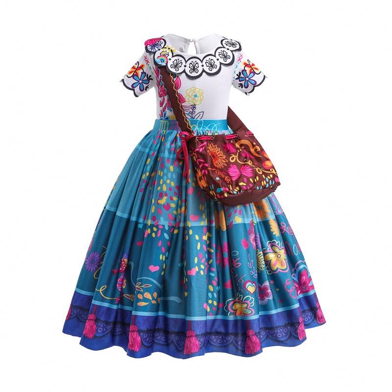 encanto isabela blue dress Disney Encanto Isabela Madrigal Kids Dress Cosplay Costumes For Sales –  Cosplay Plan main image 1