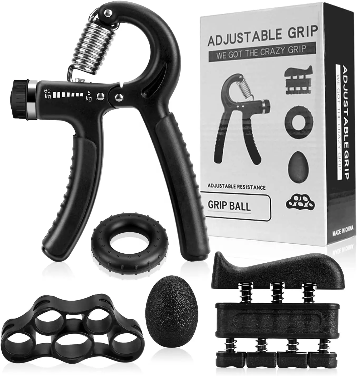 Jointop Wholesale Fitness Exercise Oem Bodybuilding Training Handgrip 60kg Adjustable Hand Grip Strengthener