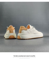 Veca Nouvelles Baskets d'été pour Hommes en Cuir de Vachette Véritable, Tendance Mode, Couleur Unie, Respirantes, Style Décontracté, Bout Blanc, Lacets en Maille