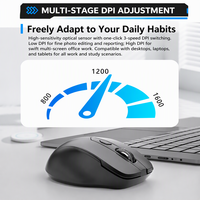 289 Mouse Nirkabel Mode Ganda BT5.0 2.4G Klik Senyap Portabel 1600DPI 6 Tombol 70G untuk Windows Mac IOS Android Tablet Laptop