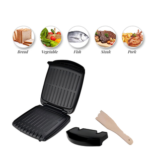 Presse Bbq plate à 4 tranches et couvercle à ouverture facile avec stockage de poussière/vidange d'huile Gril à faible teneur en matières grasses Grill Panini de contact portable - Product Image 3
