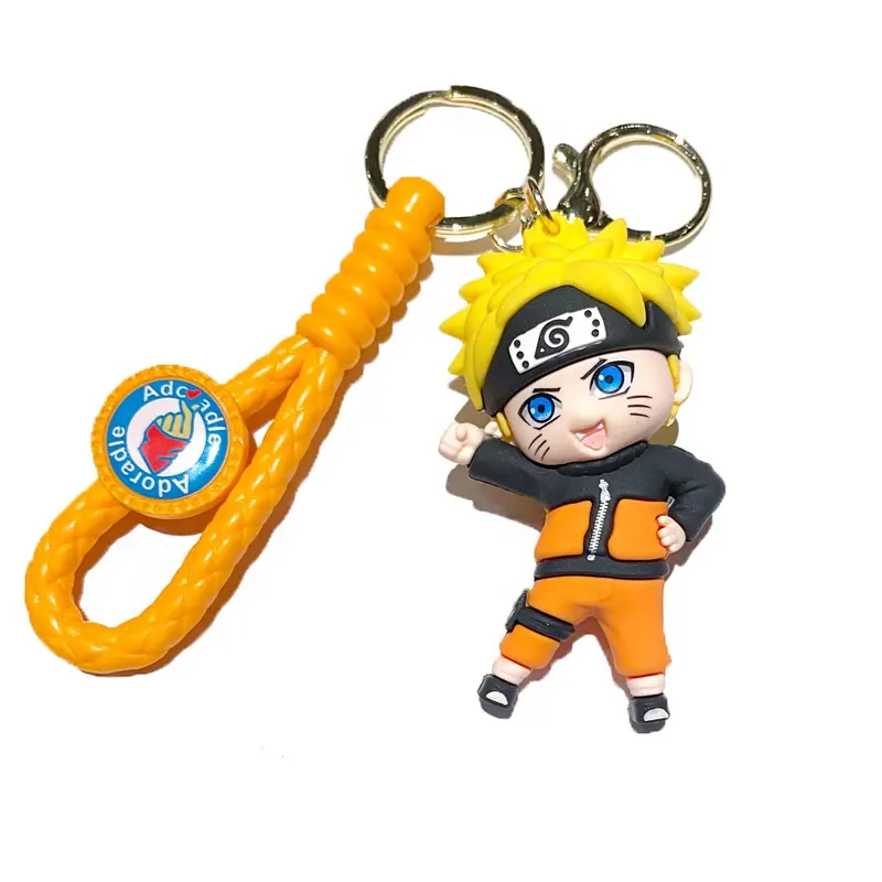 YUWEI nouveaux produits 3D PVC Silicone porte-clés Anime rôles Jiraiya Uchiha Imadara uchiha figureSasuke Figure porte-clés pendentif