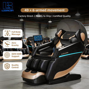 Silla de Masaje Robótica Inteligente LEERCON 2026 de Lujo Negra SL Track con Calefacción, Escaneo Corporal, Gravedad Cero, Rodillos 4D para Todo el Cuerpo y Masaje de Pies - Product Image 1